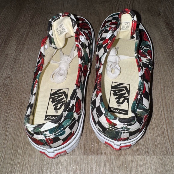 Vans- Customs Checkerboard Roses Authentic - Picture 6 of 7